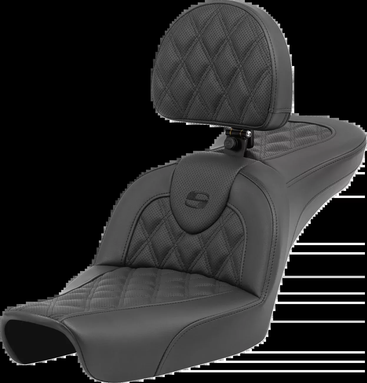 Saddlemen Roadsofa™ Seat - Lattice Stitch - with Backrest - FXD '96-'03 - 896-04-182BR