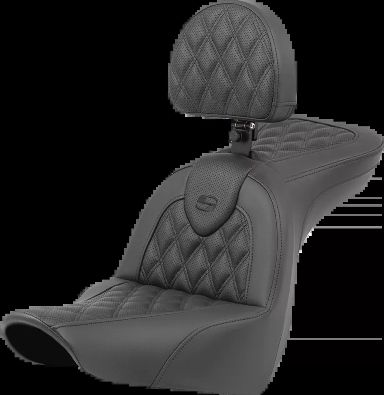 Saddlemen Roadsofa™ Seat - Lattice Stitch - with Backrest - FXLR/FLSB '18-'23 - 818-29-182BR