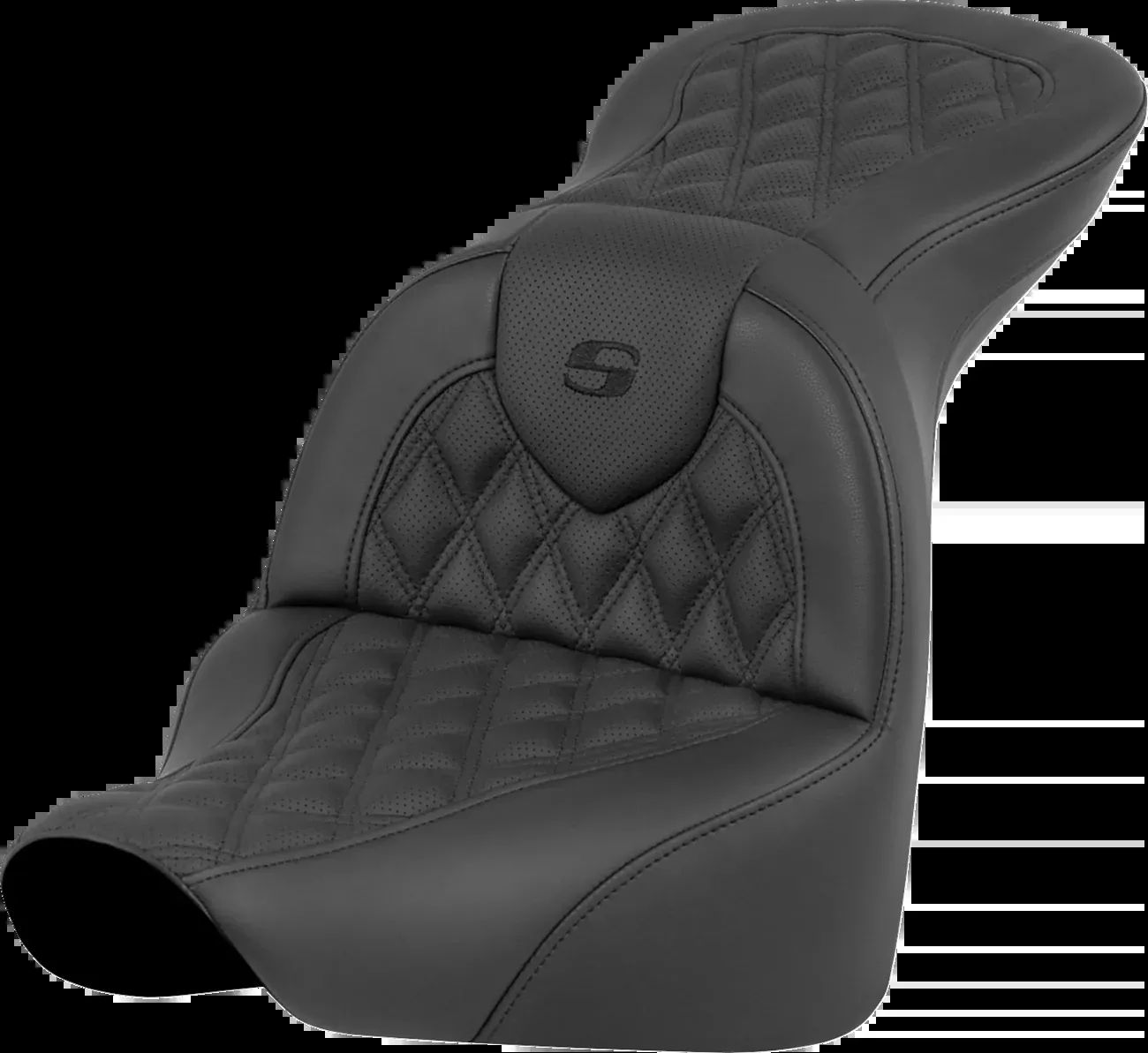 Saddlemen RoadSofa™ Seat - Lattice Stitch - without Driver Backrest - FLFB/FXBR '18-'24 - 818-27-182