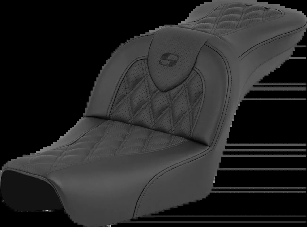 Saddlemen RoadSofa™ Seat - Lattice Stitch - without Driver Backrest - FXDWG '04-'05 - 804-05-182