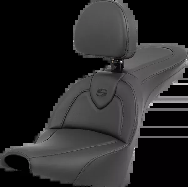 Saddlemen Roadsofa™ Seat - With Backrest - Black/Black Stitching - FXBB/FXST '18-'24