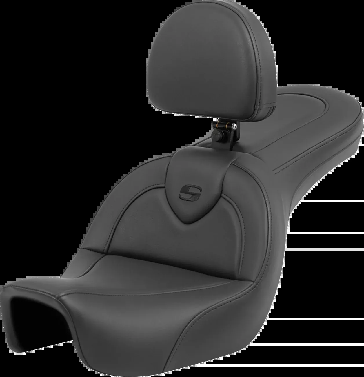 Saddlemen Roadsofa™ Seat - with Backrest - Black/Black Stitching - FXD '06-'17 - 806-04-187BR