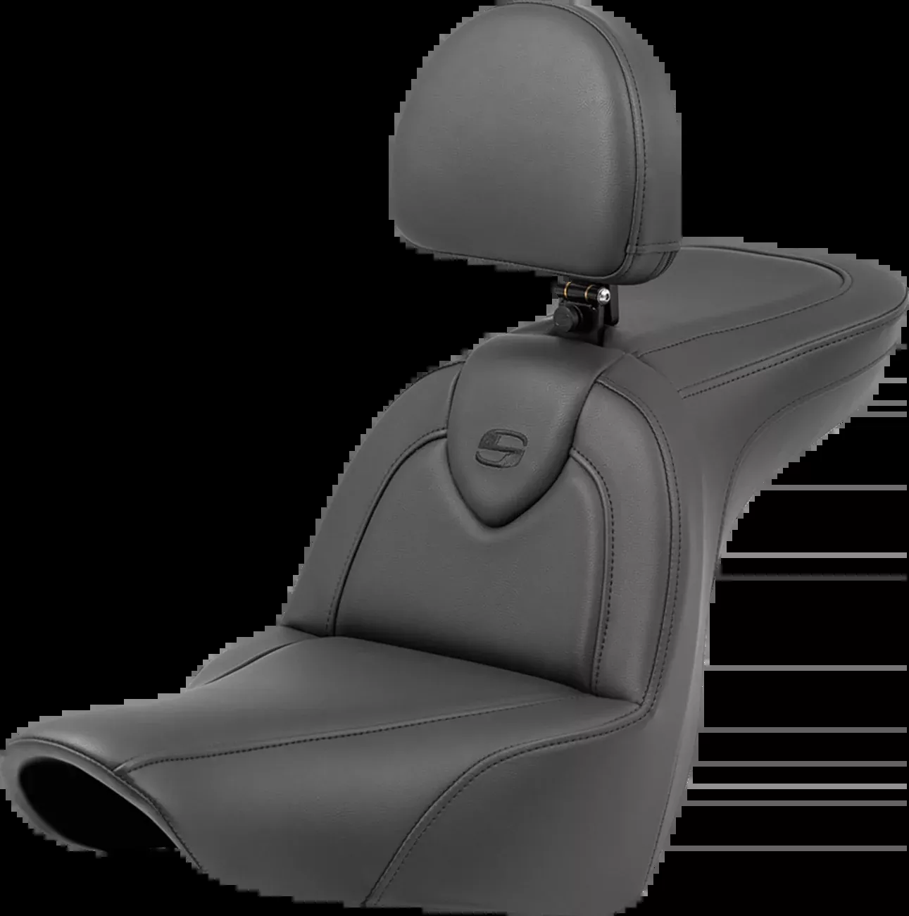 Saddlemen Roadsofa™ Seat - with Backrest - Black/Black Stitching - FXLR/FLSB '18-'23 - 818-29-187BR
