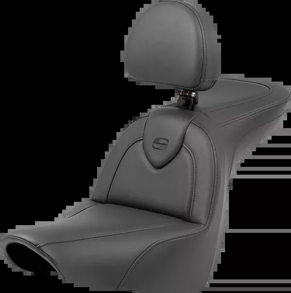 Saddlemen Roadsofa™ Seat - With Backrest - Black/Black Stitching - FXLR/FLSB '18-'23