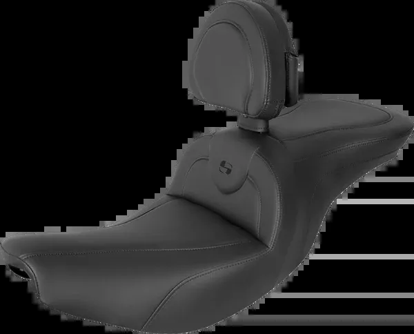 Saddlemen RoadSofa™ Seat - With Backrest - Black/Black Stitching - Indian '14-'24