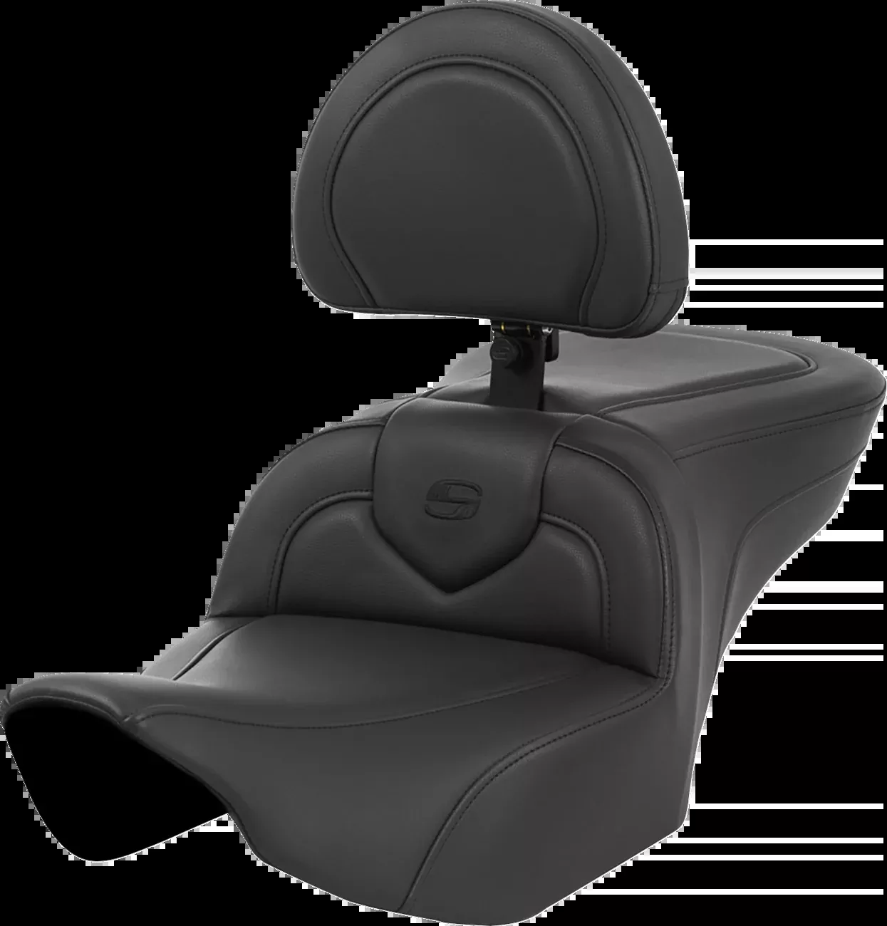 Saddlemen Roadsofa™ Seat - with Backrest - Black Stitching - FL '23-'24 - 823-07-187BR