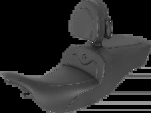 Saddlemen RoadSofa™ Seat - With Backrest - Black W/ Black Stitching - FLH/FLT '97-'07