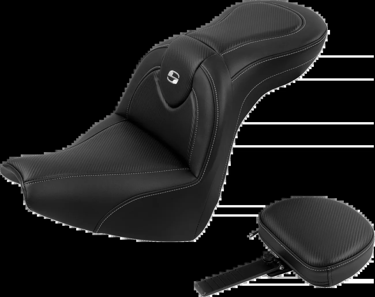 Saddlemen Roadsofa™ Seat - with Backrest - Carbon Fiber - FXBR/S '18-'20 - 818-31-185BR