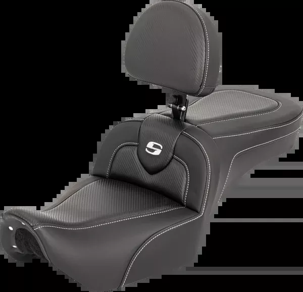 Saddlemen RoadSofa™ Seat – With Backrest – Carbon Fiber – RH975 ’22-’25