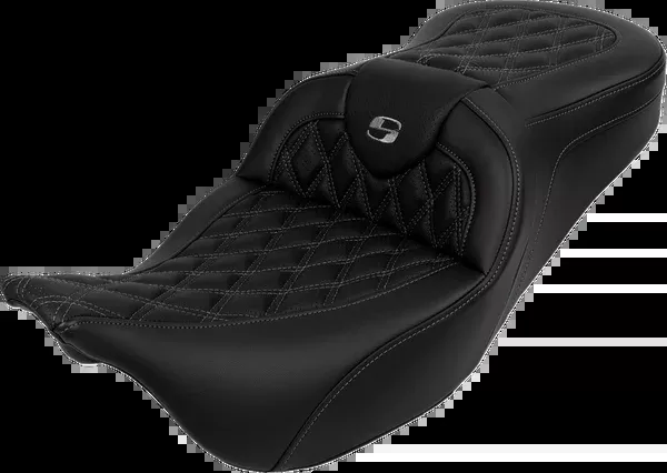 Saddlemen Roadsofa™ Seat - With Backrest - Dark Gray Stitch - FL '08-'23