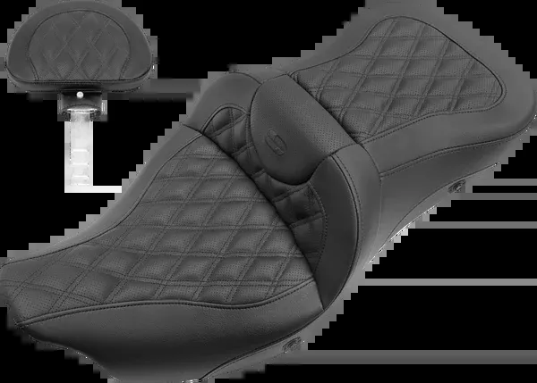 Saddlemen Roadsofa™ Seat – With Backrest – Full Lattice Stitch – Heated – FLH/FLT ’08-’25