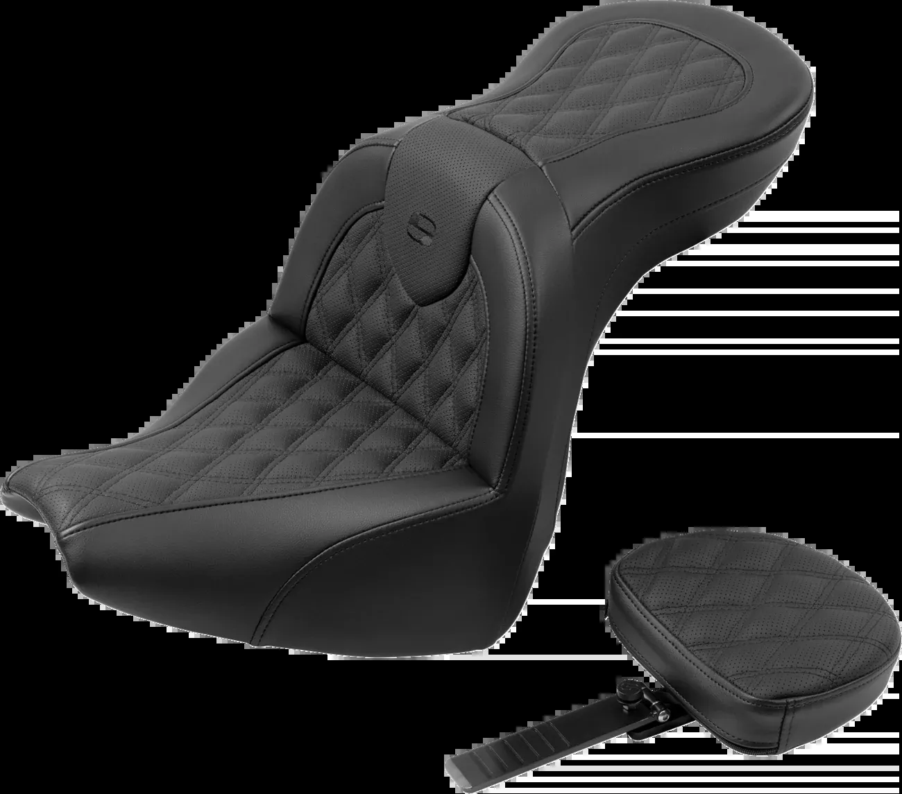 Saddlemen Roadsofa™ Seat - with Backrest - Lattice Stitch - FXBR/S '18-'20 - 818-31-182BR