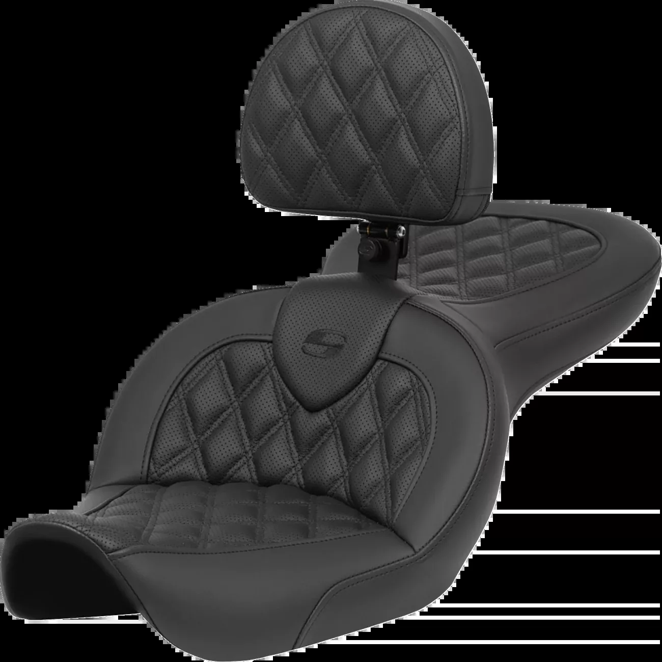Saddlemen Roadsofa™ Seat - with Backrest - Lattice Stitch - FXDWG '96-'23 - 896-05-182BR