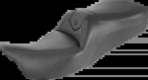 Saddlemen RoadSofa™ Seat - Without Backrest - Black W/ Black Stitching - FLH '97-'07