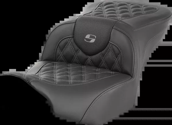 Saddlemen Roadsofa™ Seat – Without Backrest – Gray Lattice Stitch – FLTR/FLHX ’23-’24