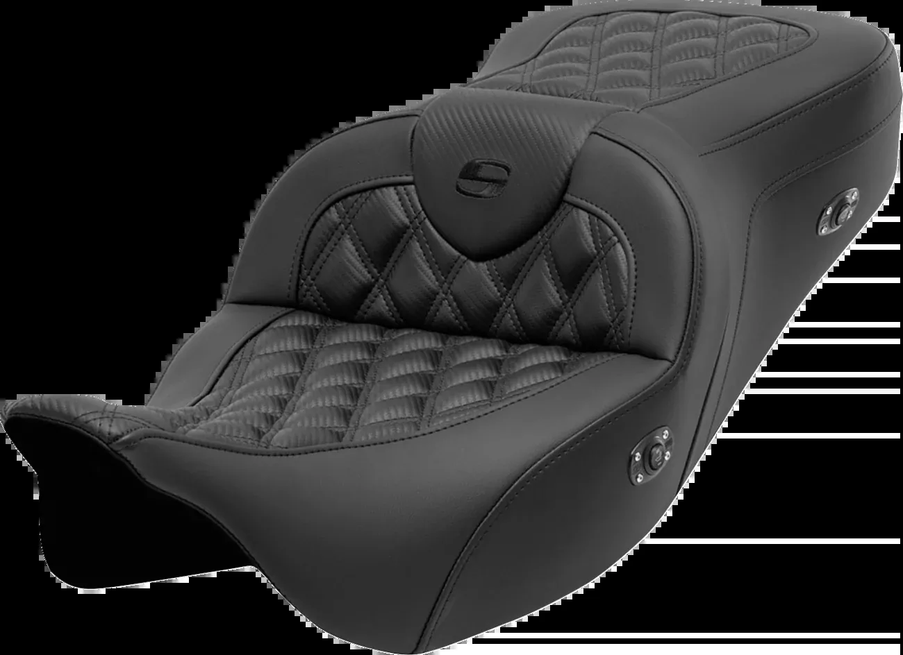 Saddlemen Roadsofa™ Seat - without Backrest - Lattice Stitch - Carbon Fiber - FL '08-'23 - 808-07B-206A0