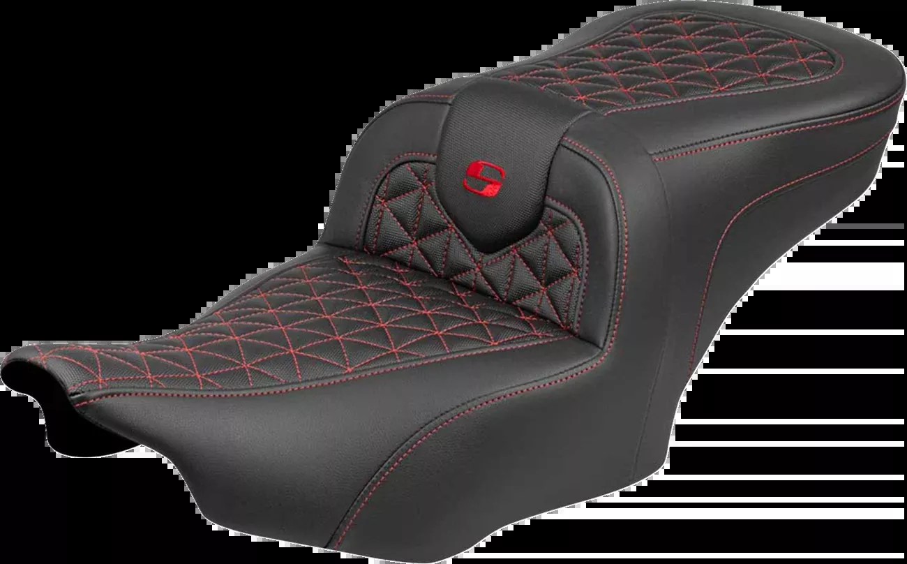 Saddlemen Roadsofa™ Seat - without Backrest - Red Stitch - FLH/FLT '23-'25 - 823-07-21004