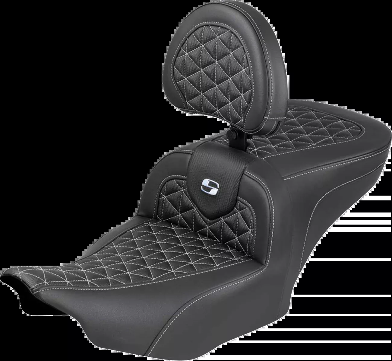 Saddlemen Roadsofa Silver Tri Gripper Seat & Backrest for 2023-26 Harley Touring