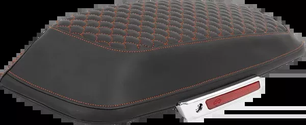 Saddlemen Saddlebag Lid Covers – Dragon Scale – Orange Stitch – FLH/FLT ’14-’25