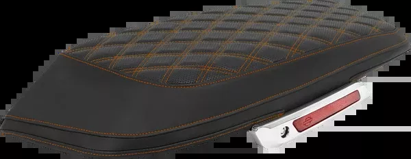 Saddlemen Saddlebag Lid Covers – Lattice – Orange Stitch – FLH/FLT ’23-’25