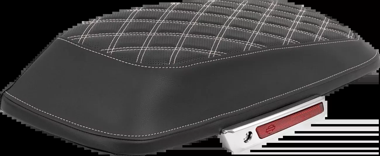 Saddlemen Saddlebag Lid Covers - Lattice - White Stitch - FLH/FLT '14-'25 - L870-14-18406