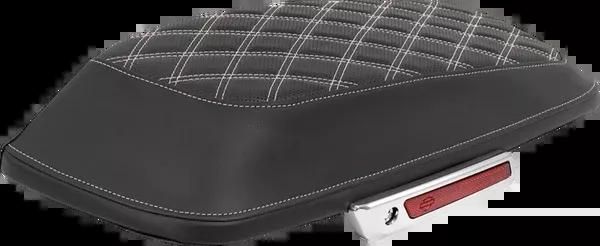 Saddlemen Saddlebag Lid Covers - Lattice - White Stitch - FLH/FLT '14-'25