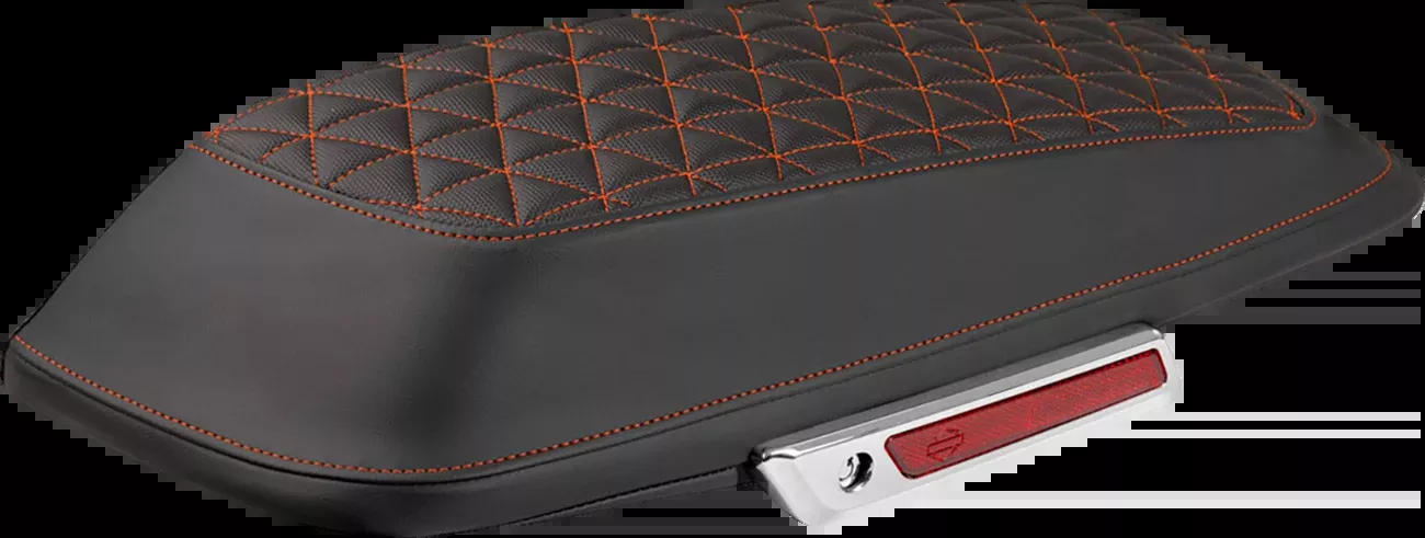 Saddlemen Saddlebag Lid Covers - Tri-Gripper - Orange Stitch - FLH/FLT '14-'25 - L870-14-21103