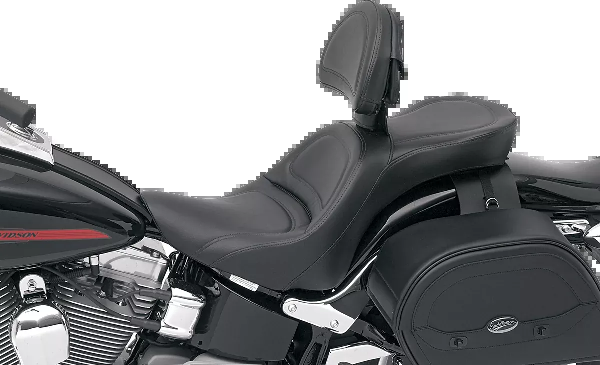 Saddlemen Seat - Explorer™ - With Backrest - Stitched - Black - FL/FX '06-'17 - 806-12-030