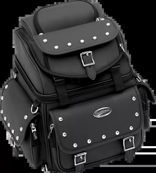 Saddlemen Sissy Bar Bag – Black Studded