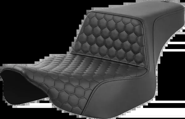 Saddlemen Step-Up Seat – Extended Reach – Front Honeycomb – Black Stitch – FL ’23-’24