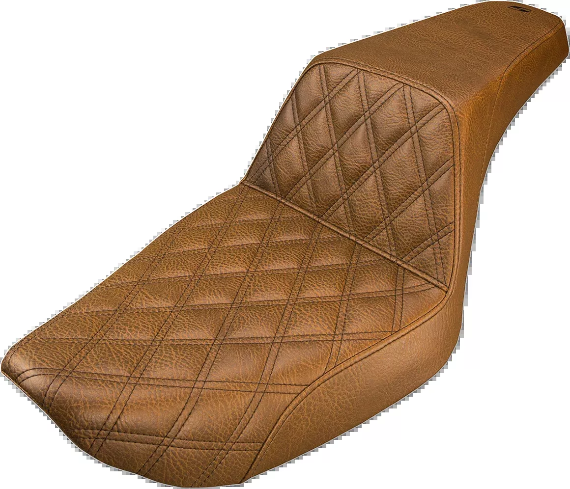 Saddlemen Step-Up Seat - Front Lattice Stitch - Brown - Dyna - 891-04-172BR