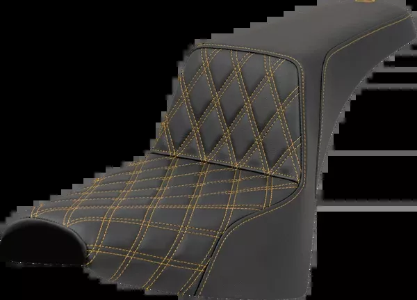 Saddlemen Step-Up Seat – Front Lattice Stitch – Gold Stitch – FXST/FXBB ’18-’25