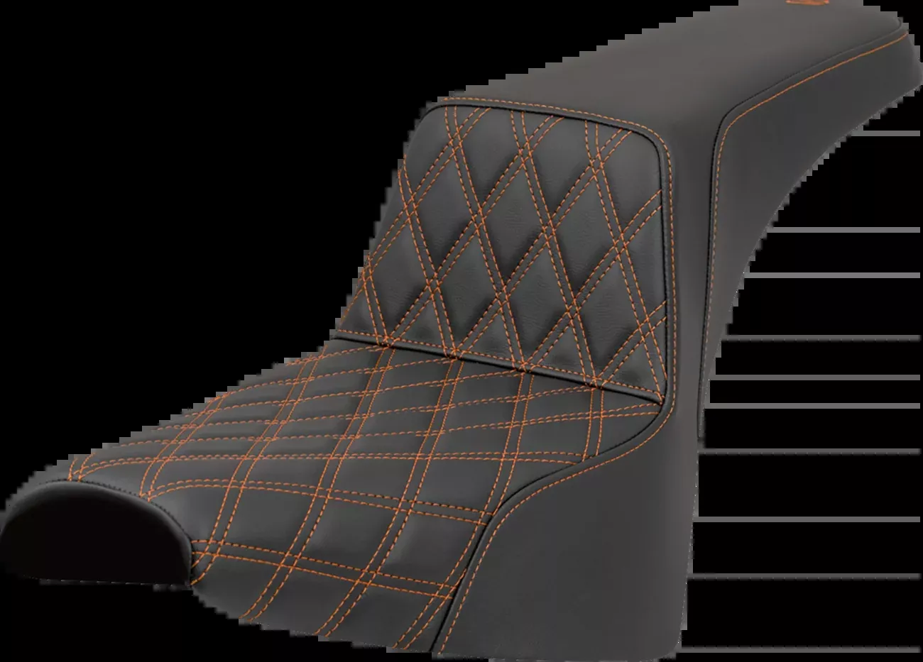 Saddlemen Step-Up Seat - Front Lattice Stitch - Orange Stitch - FXST/FXBB '18-'25 - 818-30-17203