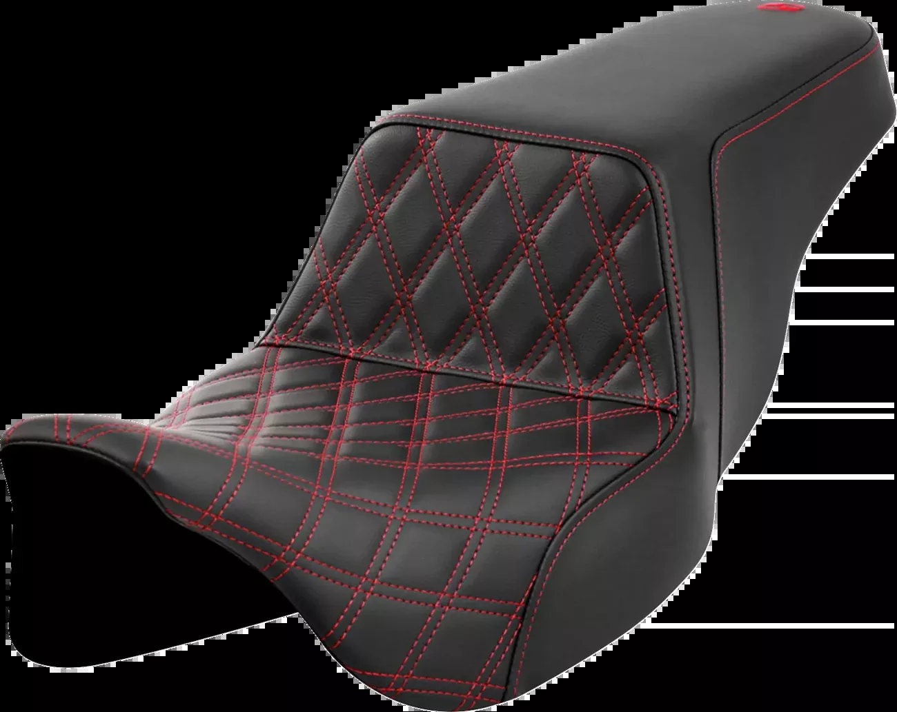 Saddlemen Step-Up Seat - Front Lattice Stitch - Red Stitch - FLH/FLT '08-'23 - 808-07B-17204