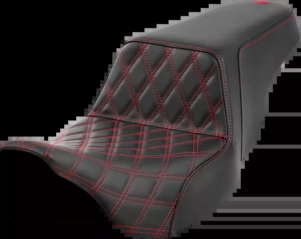 Saddlemen Step-Up Seat – Front Lattice Stitch – Red Stitch – FLH/FLT ’08-’23