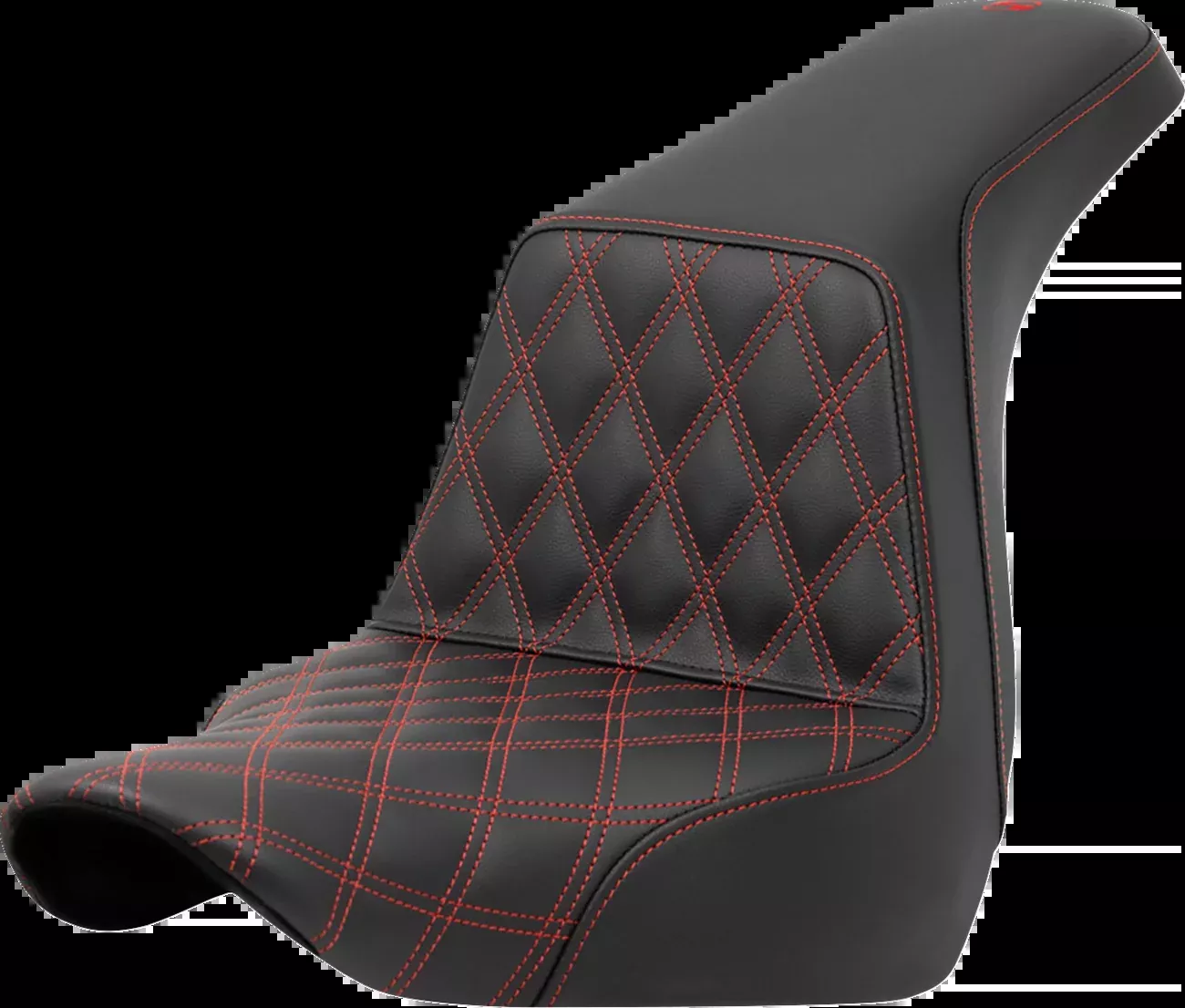 Saddlemen Step-Up Seat - Front Lattice Stitch - Red Stitch - FXLR/FLSB '18-'24 - 818-29-17204