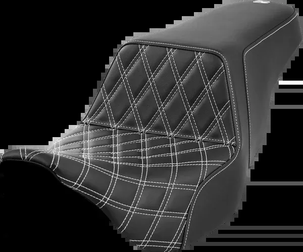 Saddlemen Step-Up Seat – Front Lattice Stitch – White Stitch – FLH/FLT ’08-’23