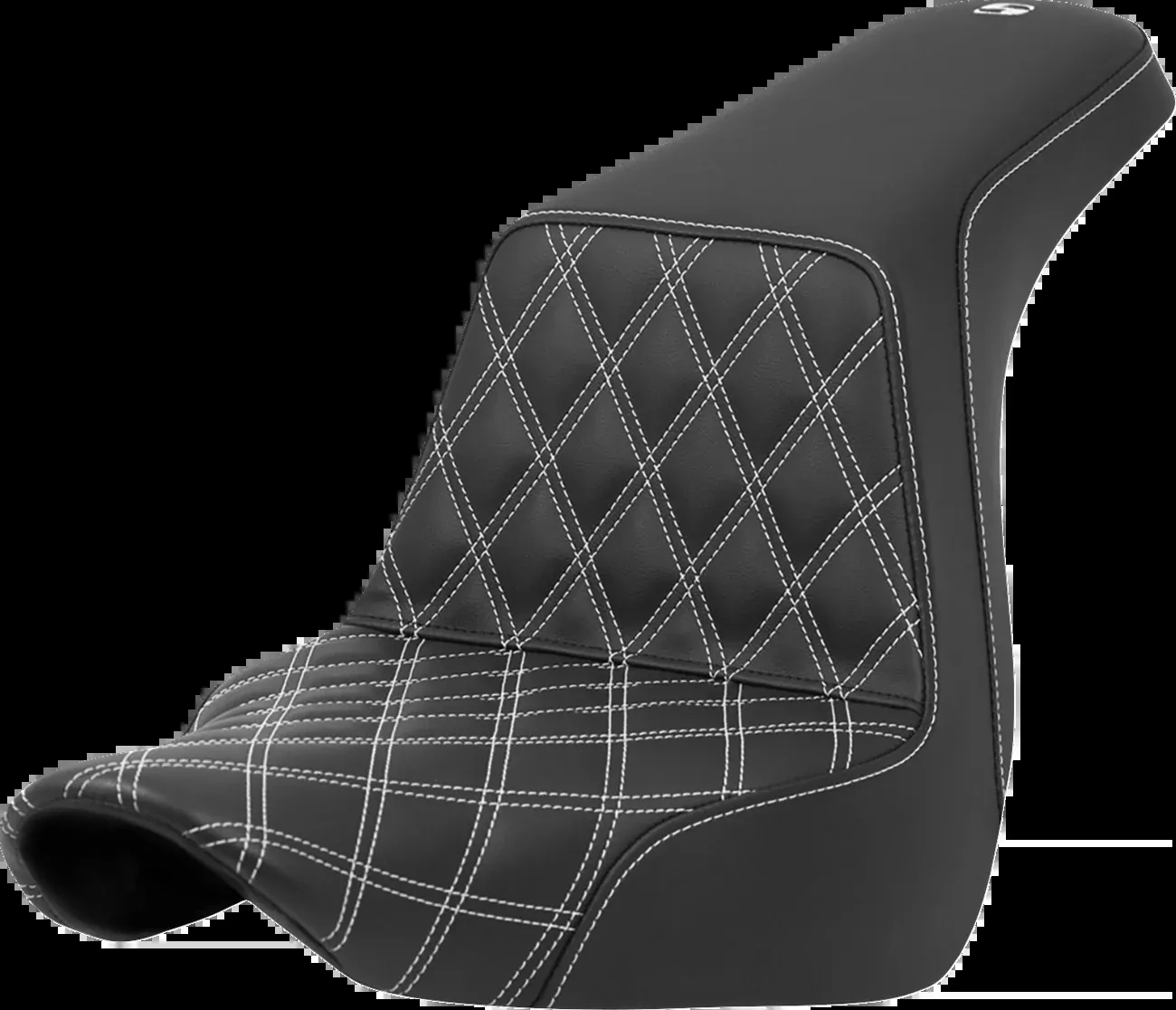 Saddlemen Step-Up Seat - Front Lattice Stitch - White Stitch - FXLR/FLSB '18-'24 - 818-29-17206