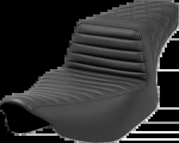 Saddlemen Step-Up Seat - Front Tuck-N'-Roll/Rear Lattice Stitch - Black - FL '23-'24