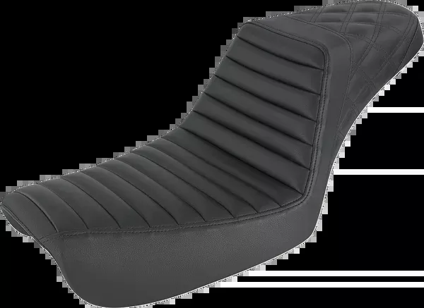 Saddlemen Step-Up Seat – Front Tuck-N-Roll/Rear Lattice Stitch – Black – FXD