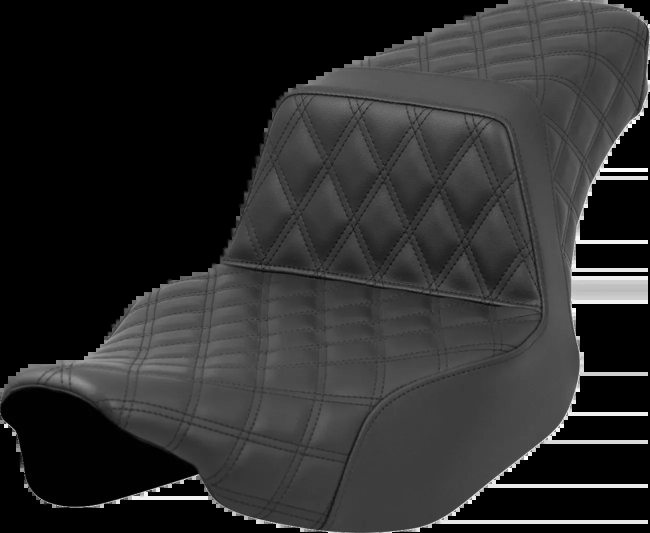Saddlemen Step-Up Seat - Full Latice Stitch - Black - Extended Reach - FL '23-'24 - 823-07E-175