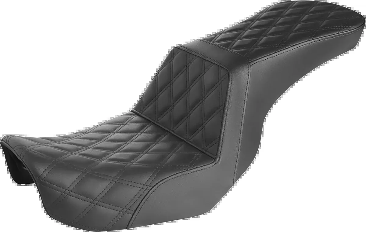 Saddlemen Step-Up Seat - Full Lattice Stitch - Black - Dyna - 806-04-195