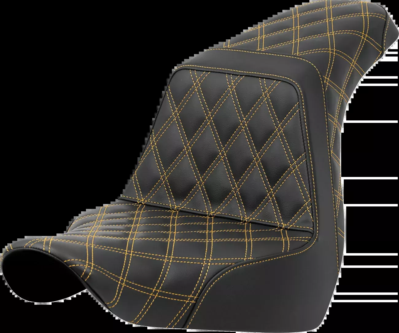 Saddlemen Step-Up Seat - Full Lattice Stitch - Gold Stitch - FXLR/FLSB '18-'21 - 818-29-17507