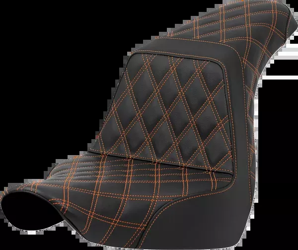 Saddlemen Step-Up Seat – Full Lattice Stitch – Orange Stitch – FXLR/FLSB ’18-’21