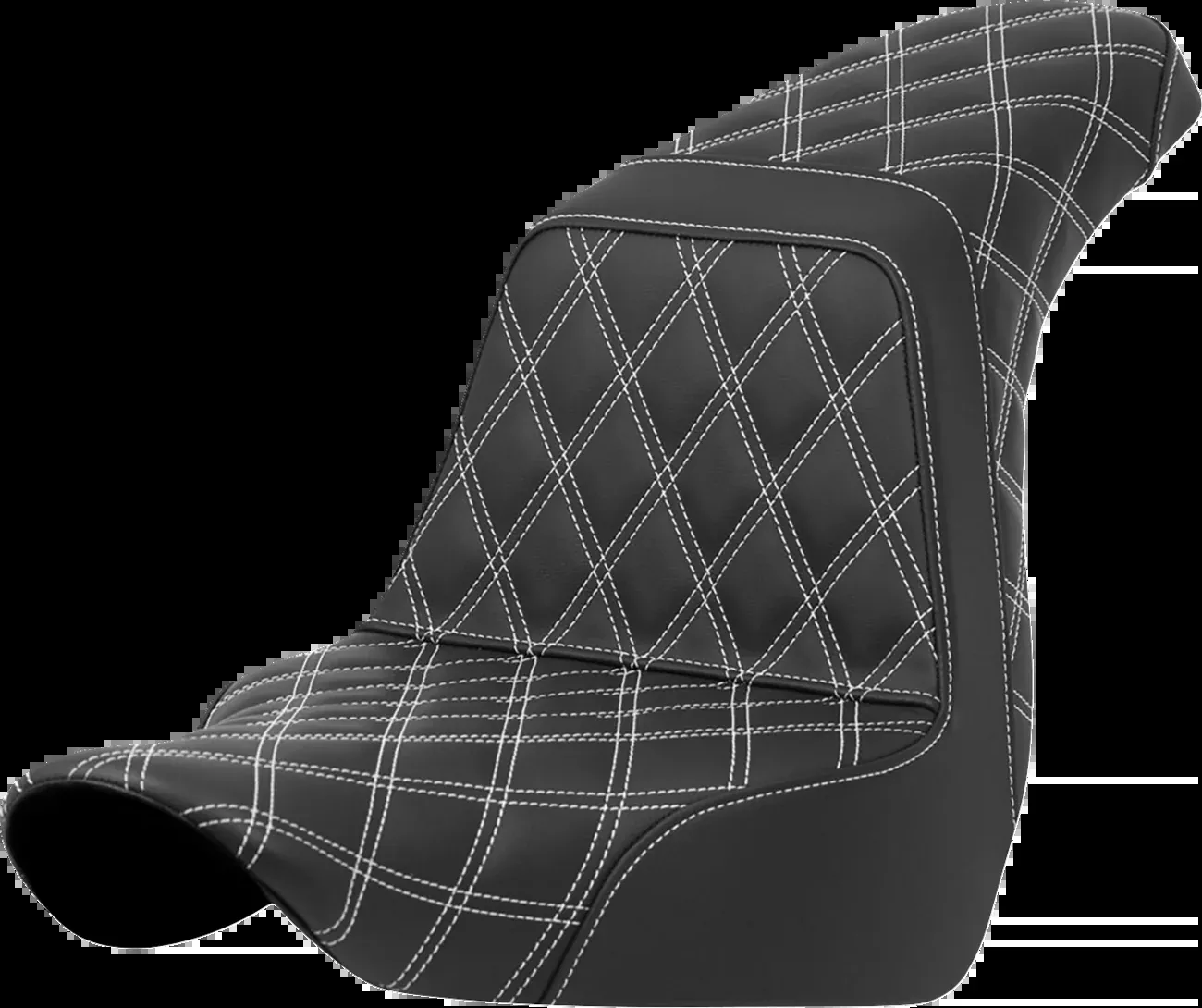 Saddlemen Step-Up Seat - Full Lattice Stitch - White Stitch - FXLR/FLSB '18-'21 - 818-29-17506