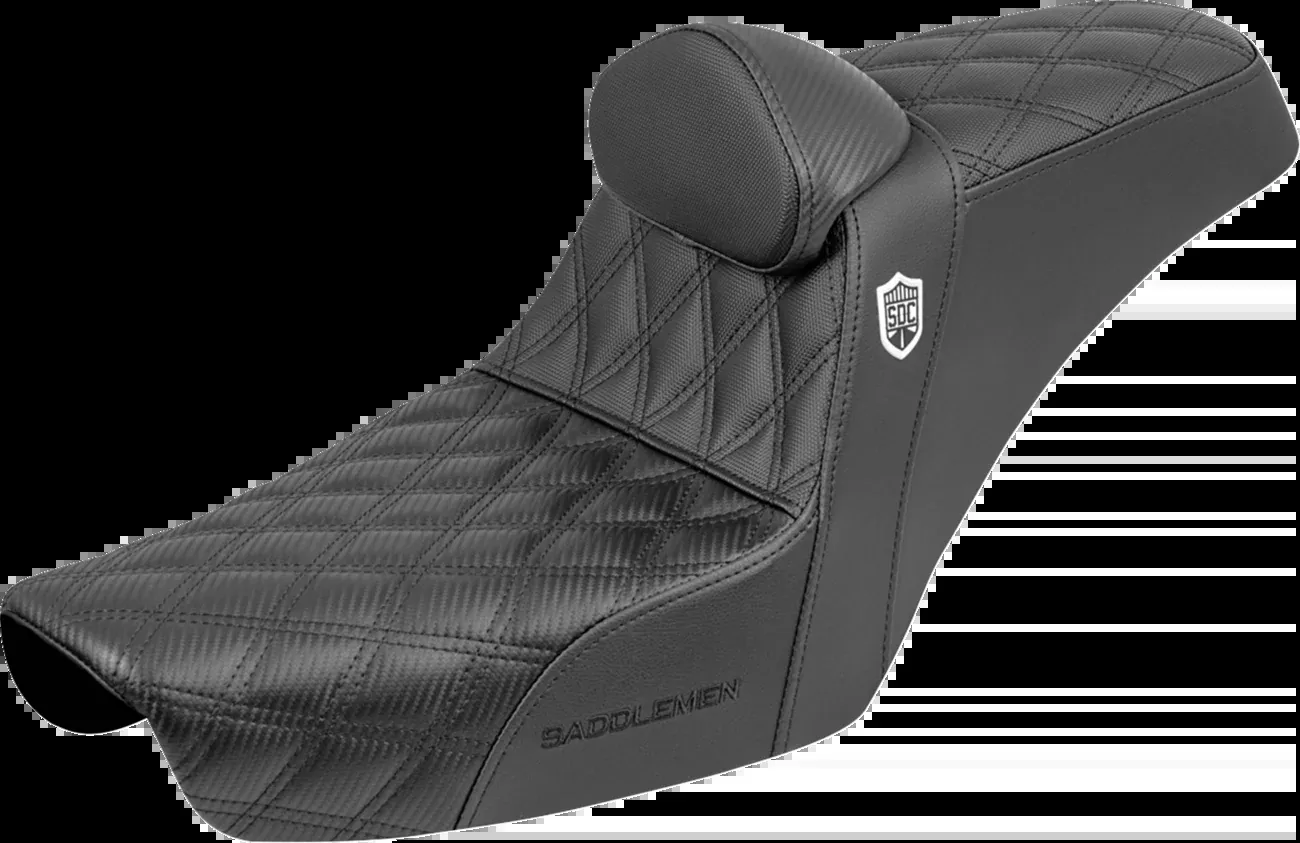 Saddlemen Step-Up Seat - Gripper - Black - with Backrest - FXD '96-'03 SC89604DB0
