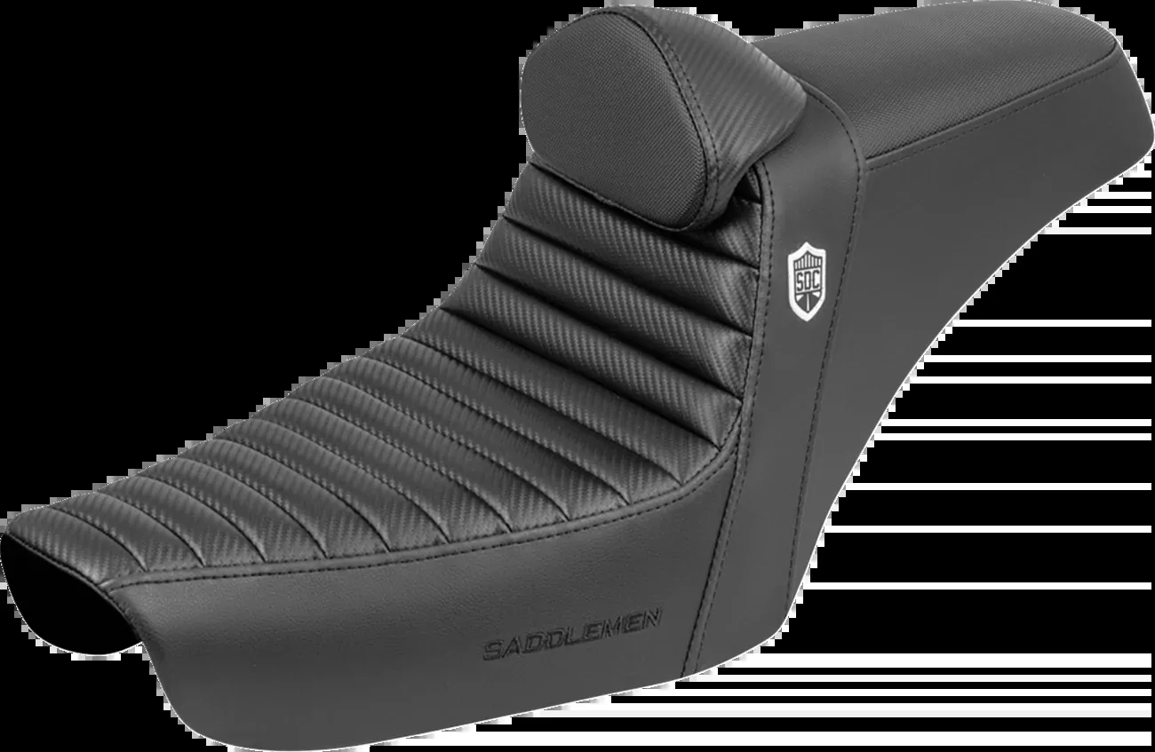 Saddlemen Step-Up Seat - Gripper - Tuck-n-Roll - Black - with Backrest - FXD '96-'03 SC89604TB