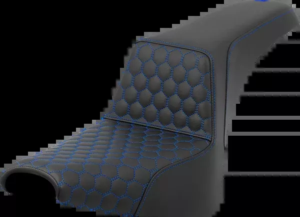 Saddlemen Step-Up Seat – Honeycomb – Blue Stitching – FXBB/FXST ’18-’24