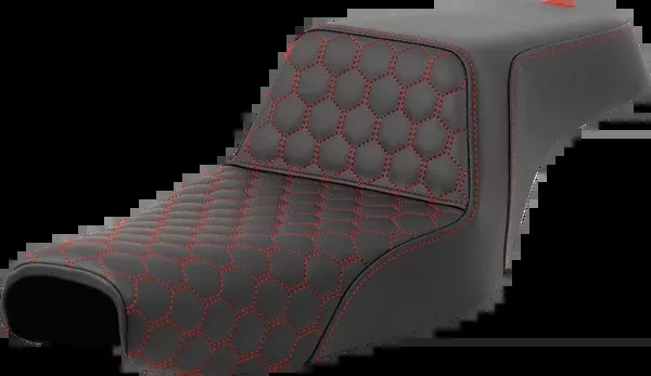 Saddlemen Step-Up Seat – Honeycomb – Red Stitching – 3.3 Gal Tank – Sportster ’04-’22