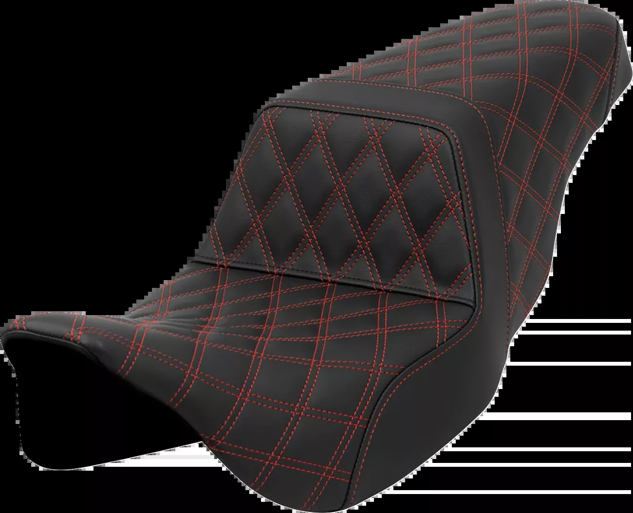 Saddlemen Step-Up Seat - Lattice Stitch - Red Stitch - FLH/FLT '08-'23 - 808-07B-17504